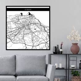 Plakat w ramie Mapy miast świata - Edynburg - biała