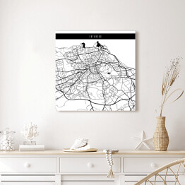 Obraz na płótnie Mapy miast świata - Edynburg - biała