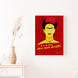 Obraz na płótnie Ilustracja z cytatem - "Po co mi stopy, skoro mam skrzydła" - Frida Kahlo