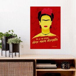 Plakat Ilustracja z cytatem - "Po co mi stopy, skoro mam skrzydła" - Frida Kahlo