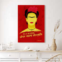 Obraz na płótnie Ilustracja z cytatem - "Po co mi stopy, skoro mam skrzydła" - Frida Kahlo