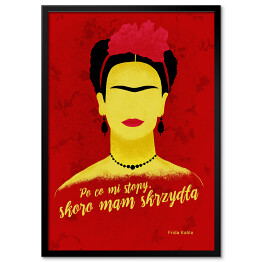 Obraz klasyczny Ilustracja z cytatem - "Po co mi stopy, skoro mam skrzydła" - Frida Kahlo