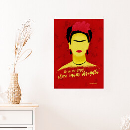 Plakat Ilustracja z cytatem - "Po co mi stopy, skoro mam skrzydła" - Frida Kahlo