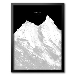 Obraz w ramie Manaslu - minimalistyczne szczyty górskie