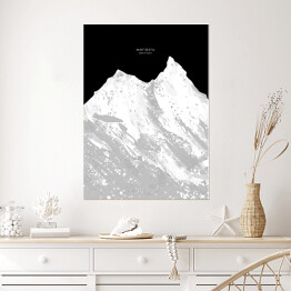 Plakat samoprzylepny Manaslu - minimalistyczne szczyty górskie