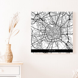 Obraz na płótnie Mapa miast świata - Mediolan - biała
