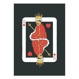 Plakat samoprzylepny Queen - ilustracja na ciemnym tle