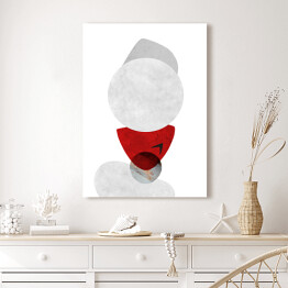 Obraz na płótnie Czerwono szara abstrakcja na białym tle