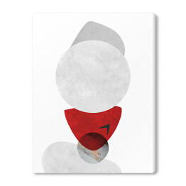  Czerwono szara abstrakcja na białym tle