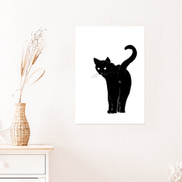 Plakat samoprzylepny Odwracający się czarny kot