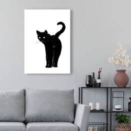 Obraz na płótnie Odwracający się czarny kot