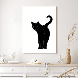 Obraz na płótnie Odwracający się czarny kot
