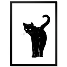 Obraz klasyczny Odwracający się czarny kot