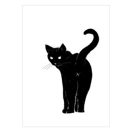 Plakat samoprzylepny Odwracający się czarny kot