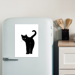 Magnes dekoracyjny Odwracający się czarny kot