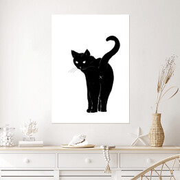 Plakat Odwracający się czarny kot