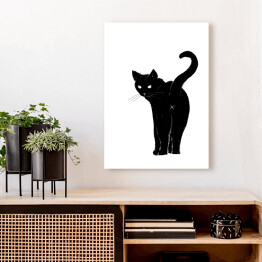 Obraz klasyczny Odwracający się czarny kot