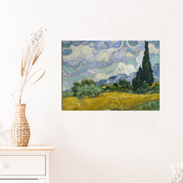 Plakat samoprzylepny Vincent van Gogh "Pole pszenicy z cyprysami" - reprodukcja