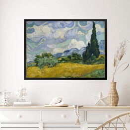 Obraz w ramie Vincent van Gogh "Pole pszenicy z cyprysami" - reprodukcja