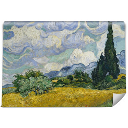 Fototapeta Vincent van Gogh "Pole pszenicy z cyprysami" - reprodukcja