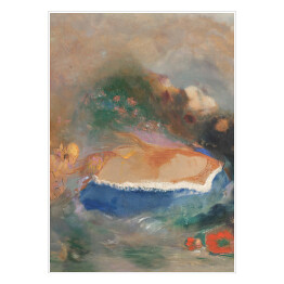 Plakat samoprzylepny Odilon Redon Ofelia. Niebieska peleryna na wodach. Reprodukcja