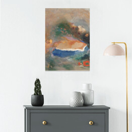 Plakat samoprzylepny Odilon Redon Ofelia. Niebieska peleryna na wodach. Reprodukcja