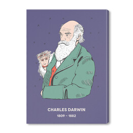 Obraz na płótnie Charles Darwin - znani naukowcy - ilustracja