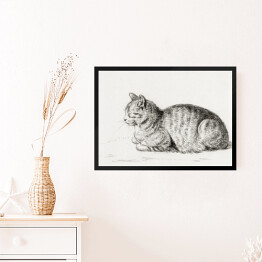 Obraz w ramie Jean Bernard Leżący kot Reprodukcja