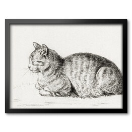 Obraz w ramie Jean Bernard Leżący kot Reprodukcja