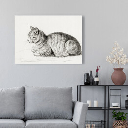 Obraz klasyczny Jean Bernard Leżący kot Reprodukcja