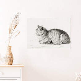 Plakat samoprzylepny Jean Bernard Leżący kot Reprodukcja