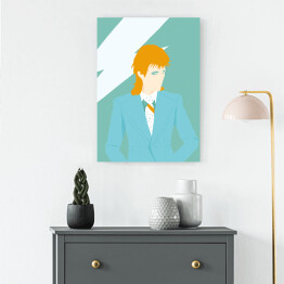 Obraz klasyczny Ilustracja - mężczyzna na błękitnym tle - Bowie