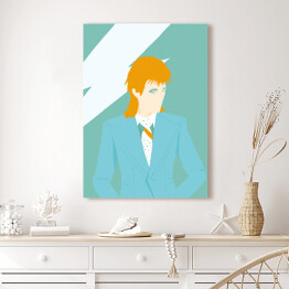 Obraz klasyczny Ilustracja - mężczyzna na błękitnym tle - Bowie