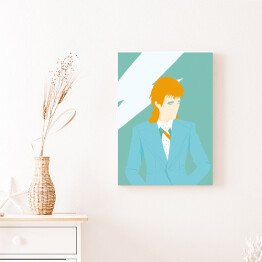 Obraz na płótnie Ilustracja - mężczyzna na błękitnym tle - Bowie