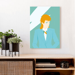 Obraz na płótnie Ilustracja - mężczyzna na błękitnym tle - Bowie