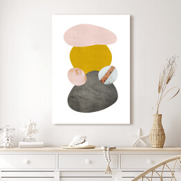 Obraz na płótnie Złoto szara abstrakcja z różowymi elementami