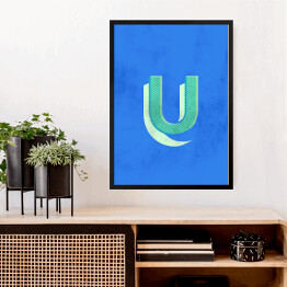 Obraz w ramie Kolorowe litery z efektem 3D - "U"