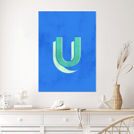 Plakat samoprzylepny Kolorowe litery z efektem 3D - "U"