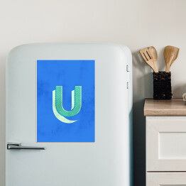 Magnes dekoracyjny Kolorowe litery z efektem 3D - "U"