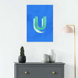 Plakat samoprzylepny Kolorowe litery z efektem 3D - "U"