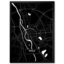 Obraz klasyczny Mapa Opola czarno-biała