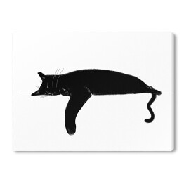 Obraz na płótnie Śpiący czarny kotek