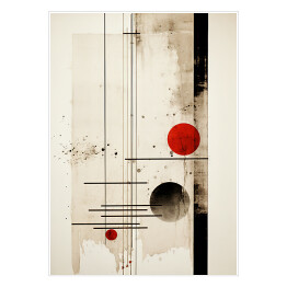 Plakat samoprzylepny Abstrakcja Bauhaus Kompozycja geometryczna no 3