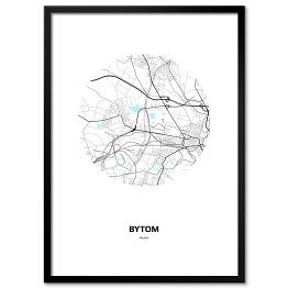 Plakat w ramie Mapa Bytomia w kole