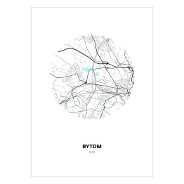 Plakat samoprzylepny Mapa Bytomia w kole