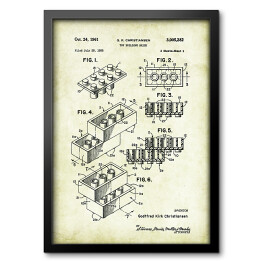 Obraz w ramie G. K. Christiansen - patenty na rycinach vintage - 4