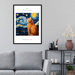 Plakat w ramie Portret kota inspirowany sztuką - Vincent van Gogh