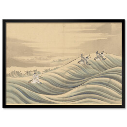 Obraz klasyczny Hokusai Katsushika. Ptaki Chidori. Reprodukcja