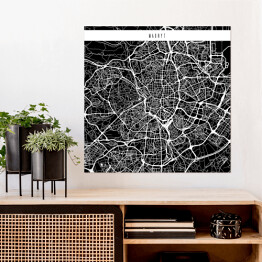 Plakat samoprzylepny Mapy miast świata - Madryt - czarna