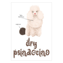 Plakat Kawa z psem - dry psinaccino